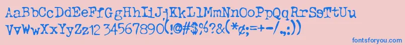 TypewriterOldstyle Font – Blue Fonts on Pink Background