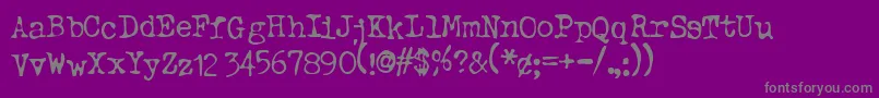 Saiba mais sobre a fonte TypewriterOldstyle Fonte TypewriterOldstyle – fontes cinzas em um fundo violeta