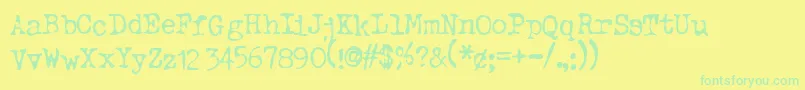 TypewriterOldstyle Font – Green Fonts on Yellow Background