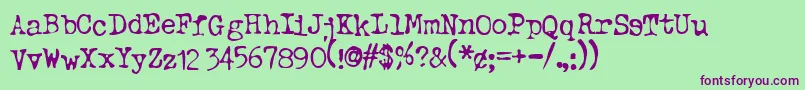 TypewriterOldstyle Font – Purple Fonts on Green Background