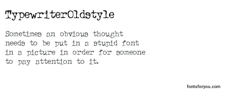 TypewriterOldstyle -fontin tarkastelu
