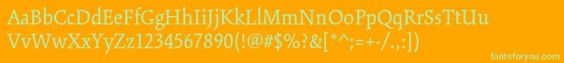 KinesisstdRegular Font – Green Fonts on Orange Background
