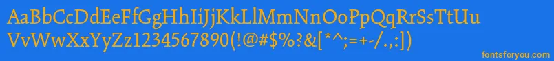 KinesisstdRegular Font – Orange Fonts on Blue Background