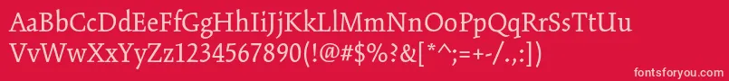 KinesisstdRegular Font – Pink Fonts on Red Background