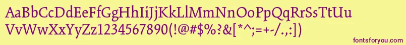 KinesisstdRegular Font – Purple Fonts on Yellow Background