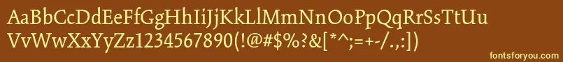 KinesisstdRegular Font – Yellow Fonts on Brown Background