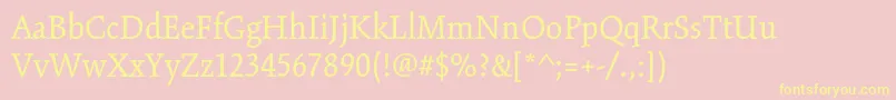 KinesisstdRegular Font – Yellow Fonts on Pink Background