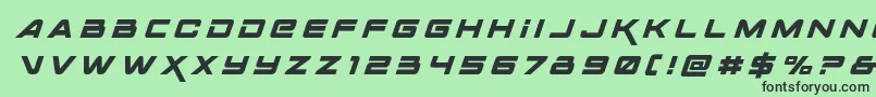 Spacerangertitleital Font – Black Fonts on Green Background