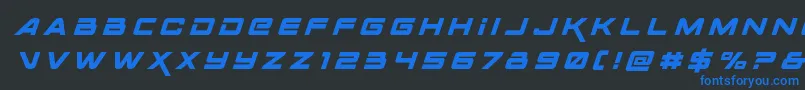 Spacerangertitleital Font – Blue Fonts on Black Background