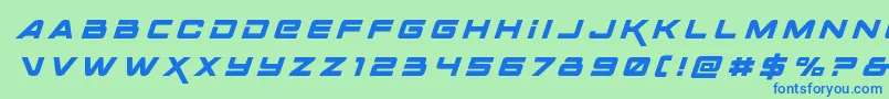 Spacerangertitleital Font – Blue Fonts on Green Background