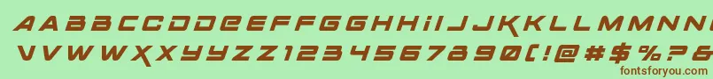 Шрифт Spacerangertitleital – коричневые шрифты на зелёном фоне