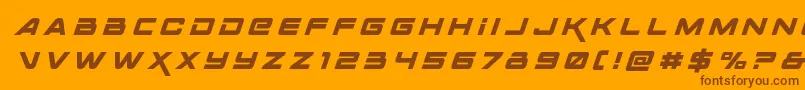 Spacerangertitleital Font – Brown Fonts on Orange Background