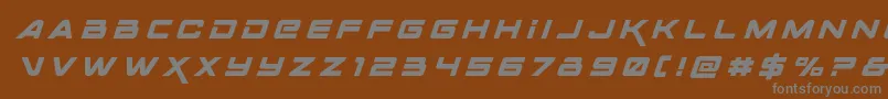 Spacerangertitleital-fontti – harmaat kirjasimet ruskealla taustalla