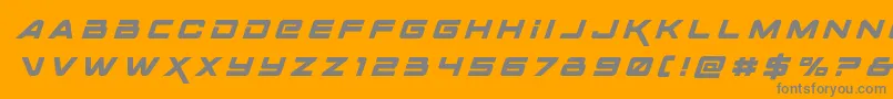 Spacerangertitleital-fontti – harmaat kirjasimet oranssilla taustalla