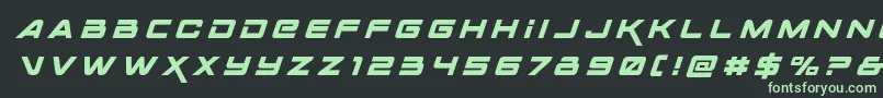 Spacerangertitleital Font – Green Fonts on Black Background