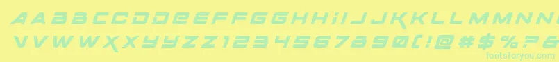 Spacerangertitleital Font – Green Fonts on Yellow Background