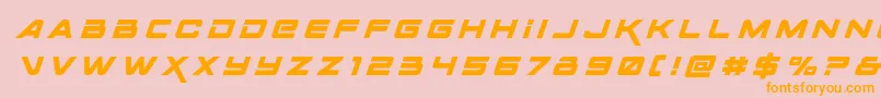 Spacerangertitleital Font – Orange Fonts on Pink Background