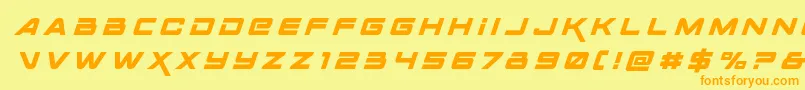 Шрифт Spacerangertitleital – оранжевые шрифты на жёлтом фоне