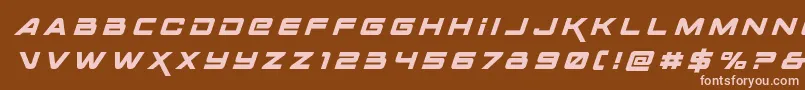 Spacerangertitleital Font – Pink Fonts on Brown Background