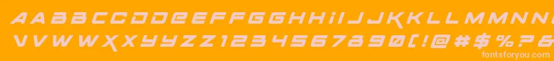 Spacerangertitleital Font – Pink Fonts on Orange Background
