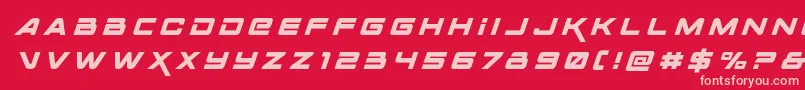 Spacerangertitleital Font – Pink Fonts on Red Background