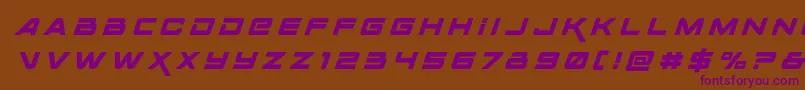 Spacerangertitleital Font – Purple Fonts on Brown Background