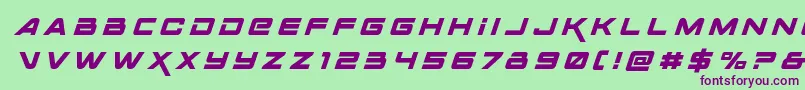 Spacerangertitleital Font – Purple Fonts on Green Background