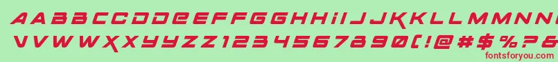 Spacerangertitleital Font – Red Fonts on Green Background