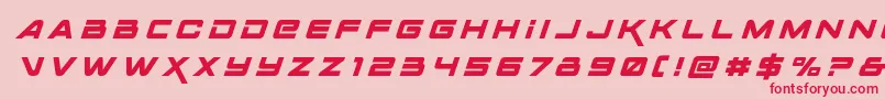 Spacerangertitleital-Schriftart – Rote Schriften auf rosa Hintergrund