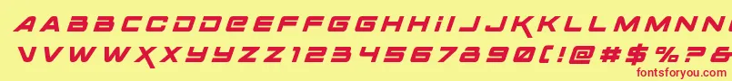 Spacerangertitleital Font – Red Fonts on Yellow Background