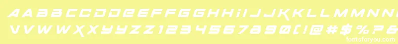 Шрифт Spacerangertitleital – белые шрифты на жёлтом фоне