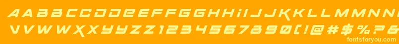Spacerangertitleital Font – Yellow Fonts on Orange Background