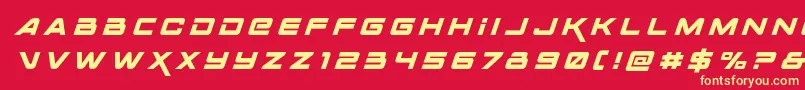 Spacerangertitleital Font – Yellow Fonts on Red Background