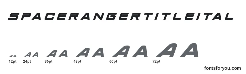 Spacerangertitleital Font Sizes