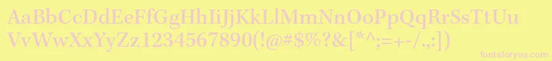 KeplerstdMedium-fontti – vaaleanpunaiset fontit keltaisella taustalla