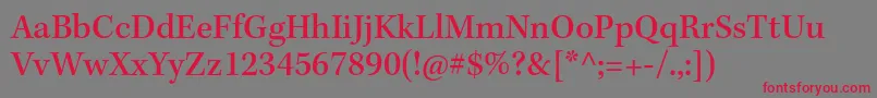 KeplerstdMedium-Schriftart – Rote Schriften auf grauem Hintergrund