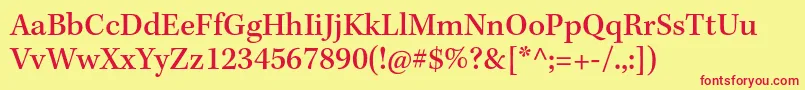 KeplerstdMedium Font – Red Fonts on Yellow Background