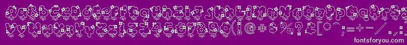 Hannah Font – Green Fonts on Purple Background