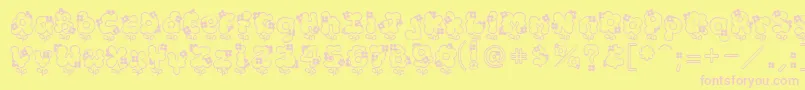 Hannah Font – Pink Fonts on Yellow Background