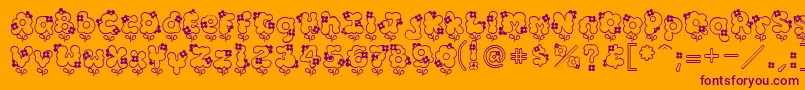 Hannah Font – Purple Fonts on Orange Background