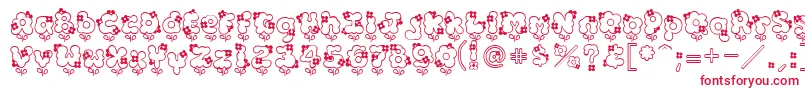 Hannah Font – Red Fonts on White Background