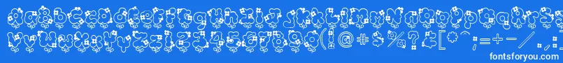 Hannah-Schriftart – Weiße Schriften auf blauem Hintergrund
