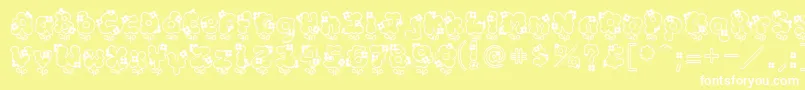 Hannah Font – White Fonts on Yellow Background