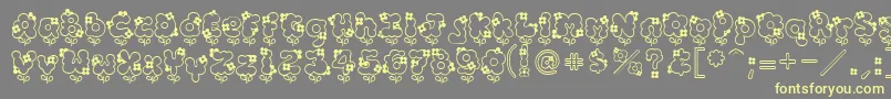 Hannah Font – Yellow Fonts on Gray Background