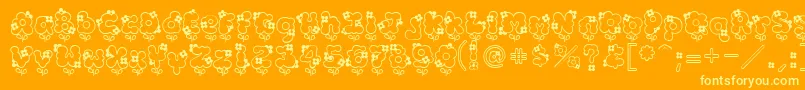 Hannah Font – Yellow Fonts on Orange Background