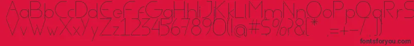 AvielLight-Schriftart – Schwarze Schriften auf rotem Hintergrund