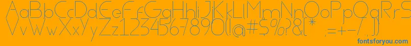 AvielLight Font – Blue Fonts on Orange Background