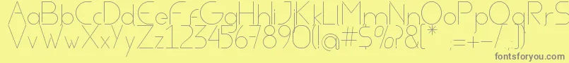 AvielLight Font – Gray Fonts on Yellow Background