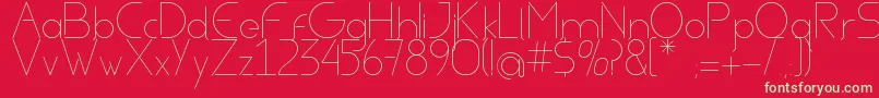 フォントAvielLight – 赤い背景に緑の文字