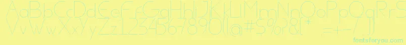Police AvielLight – polices vertes sur fond jaune